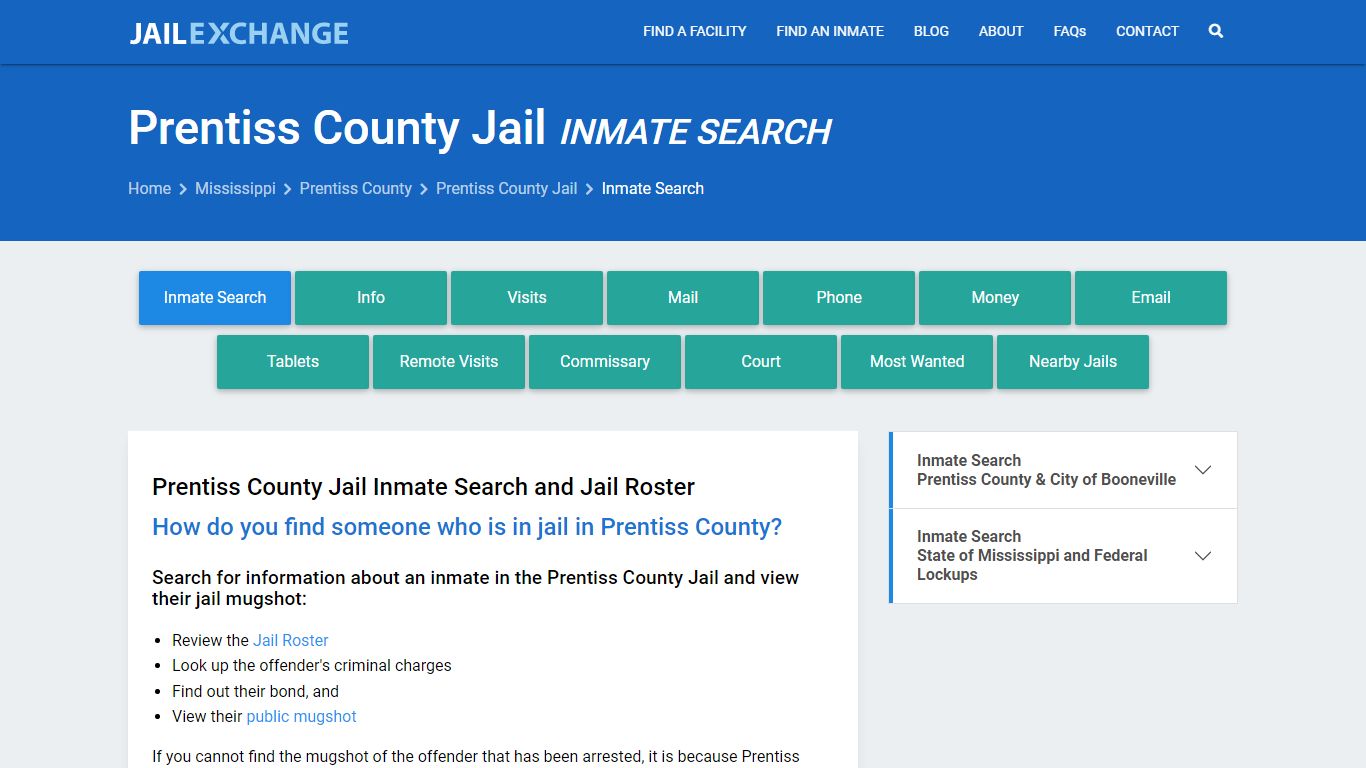 Inmate Search: Roster & Mugshots - Prentiss County Jail, MS